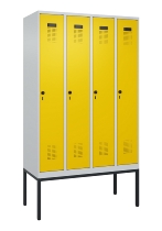 C+P Spind Evolo PLUS 0490307-32 mit Gestell 3 Abt.je 400mm Drehriegel (HxBxT) 2120x1200x815mm 7035/2004