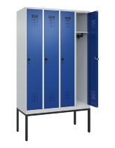 C+P Spind Evolo PLUS 0490307-40 mit Gestell 4 Abt.je 300mm Drehriegel (HxBxT) 2120x1200x815mm 7035/5010