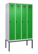 C+P Spind Evolo PLUS 0490307-32 mit Gestell 3 Abt.je 400mm Drehriegel (HxBxT) 2120x1200x815mm 7035/2004