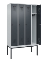 C+P Spind Evolo PLUS 0490307-32 mit Gestell 3 Abt.je 400mm Drehriegel (HxBxT) 2120x1200x815mm 7035/2004