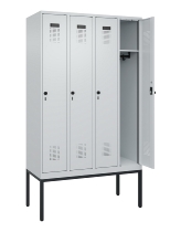 C+P Spind Evolo PLUS 0490307-32 mit Gestell 3 Abt.je 400mm Drehriegel (HxBxT) 2120x1200x815mm 7035/2004