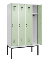 C+P Spind Evolo PLUS 0490307-32 mit Gestell 3 Abt.je 400mm Drehriegel (HxBxT) 2120x1200x815mm 7035/2004