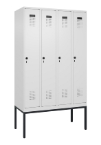 C+P Spind Evolo PLUS 0490307-32 mit Gestell 3 Abt.je 400mm Drehriegel (HxBxT) 2120x1200x815mm 7035/2004
