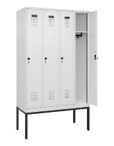 C+P Spind Evolo PLUS 0490307-32 mit Gestell 3 Abt.je 400mm Drehriegel (HxBxT) 2120x1200x815mm 7035/2004
