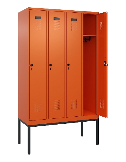 C+P Spind Evolo PLUS 0490307-40 mit Gestell 4 Abt.je 300mm Drehriegel (HxBxT) 2120x1200x815mm 0010/0010