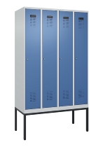 C+P Spind Evolo PLUS 0490307-32 mit Gestell 3 Abt.je 400mm Drehriegel (HxBxT) 2120x1200x815mm 7035/2004