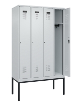 C+P Spind Evolo PLUS 0490307-32 mit Gestell 3 Abt.je 400mm Drehriegel (HxBxT) 2120x1200x815mm 7035/2004