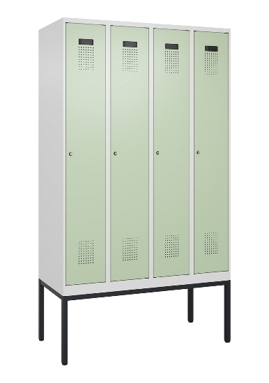 C+P Spind Evolo PLUS 0490307-32 mit Gestell 3 Abt.je 400mm Drehriegel (HxBxT) 2120x1200x815mm 7035/2004