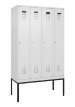 C+P Spind Evolo PLUS 0490307-32 mit Gestell 3 Abt.je 400mm Drehriegel (HxBxT) 2120x1200x815mm 7035/2004