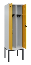 C+P Schwarz-Weiß-Spind Evolo PLUS 0490327-20 mit Gestell 2 Abt.je 300mm Drehriegel (HxBxT) 2120x600x815mm 7035/1004