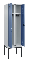 C+P Schwarz-Weiß-Spind Evolo PLUS 0490327-40 mit Gestell 4 Abt.je 300mm Drehriegel (HxBxT) 2120x1200x815mm 7035/0010