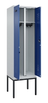 C+P Schwarz-Weiß-Spind Evolo PLUS 0490327-40 mit Gestell 4 Abt.je 300mm Drehriegel (HxBxT) 2120x1200x815mm 7035/0010