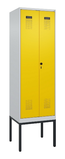 C+P PSA Doppel-Spind Evolo PLUS 0490327-20 Gestell 2 Abt.je 300mm Drehriegel (HxBxT) 2120x600x815mm 7035/5012