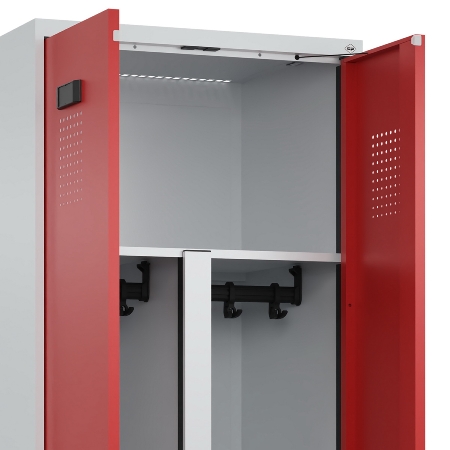 C+P PSA Doppel-Spind Evolo PLUS 0490327-22 mit Gestell 2 Abt.je 400mm Drehriegel (HxBxT) 2120x800x815mm 7035/1004