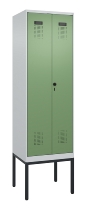 C+P PSA Doppel-Spind Evolo PLUS 0490327-20 Gestell 2 Abt.je 300mm Drehriegel (HxBxT) 2120x600x815mm 7035/5012
