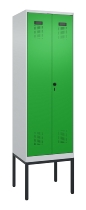 C+P PSA Doppel-Spind Evolo PLUS 0490327-20 Gestell 2 Abt.je 300mm Drehriegel (HxBxT) 2120x600x815mm 7035/5012