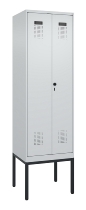 C+P PSA Doppel-Spind Evolo PLUS 0490327-20 Gestell 2 Abt.je 300mm Drehriegel (HxBxT) 2120x600x815mm 7035/5012