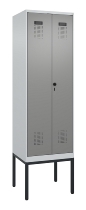 C+P PSA Doppel-Spind Evolo PLUS 0490327-20 Gestell 2 Abt.je 300mm Drehriegel (HxBxT) 2120x600x815mm 7035/5012