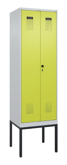 C+P PSA Doppel-Spind Evolo PLUS 0490327-20 Gestell 2 Abt.je 300mm Drehriegel (HxBxT) 2120x600x815mm 7035/5012