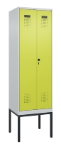 C+P PSA Doppel-Spind Evolo PLUS 0490327-20 Gestell 2 Abt.je 300mm Drehriegel (HxBxT) 2120x600x815mm 7035/5012