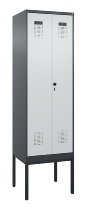 C+P PSA Doppel-Spind Evolo PLUS 0490327-20 Gestell 2 Abt.je 300mm Drehriegel (HxBxT) 2120x600x815mm 7035/5012