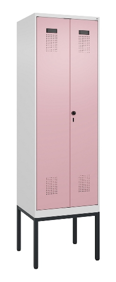 C+P PSA Doppel-Spind Evolo PLUS 0490327-20 Gestell 2 Abt.je 300mm Drehriegel (HxBxT) 2120x600x815mm 7035/5012