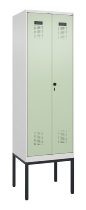 C+P PSA Doppel-Spind Evolo PLUS 0490327-20 Gestell 2 Abt.je 300mm Drehriegel (HxBxT) 2120x600x815mm 7035/5012