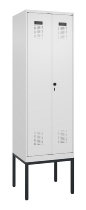 C+P PSA Doppel-Spind Evolo PLUS 0490327-20 Gestell 2 Abt.je 300mm Drehriegel (HxBxT) 2120x600x815mm 7035/5012