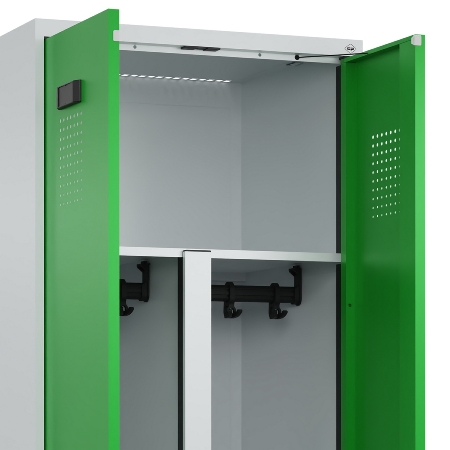C+P PSA Doppel-Spind Evolo PLUS 0490327-22 mit Gestell 2 Abt.je 400mm Drehriegel (HxBxT) 2120x800x815mm 7035/1004