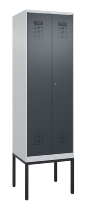 C+P PSA Doppel-Spind Evolo PLUS 0490327-20 Gestell 2 Abt.je 300mm Drehriegel (HxBxT) 2120x600x815mm 7035/5012