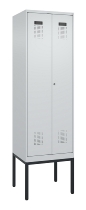 C+P PSA Doppel-Spind Evolo PLUS 0490327-20 Gestell 2 Abt.je 300mm Drehriegel (HxBxT) 2120x600x815mm 7035/5012