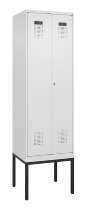 C+P PSA Doppel-Spind Evolo PLUS 0490327-20 Gestell 2 Abt.je 300mm Drehriegel (HxBxT) 2120x600x815mm 7035/5012