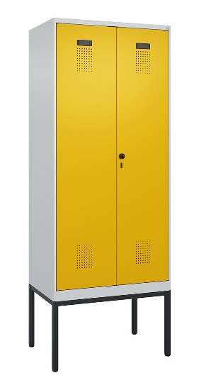 C+P PSA Doppel-Spind Evolo PLUS 0490327-22 mit Gestell 2 Abt.je 400mm Drehriegel (HxBxT) 2120x800x815mm 7035/6011