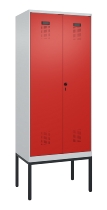 C+P PSA Doppel-Spind Evolo PLUS 0490327-20 Gestell 2 Abt.je 300mm Drehriegel (HxBxT) 2120x600x815mm 7035/5012
