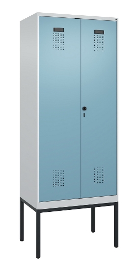 C+P PSA Doppel-Spind Evolo PLUS 0490327-20 Gestell 2 Abt.je 300mm Drehriegel (HxBxT) 2120x600x815mm 7035/5012