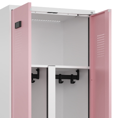 C+P PSA Doppel-Spind Evolo PLUS 0490327-20 Gestell 2 Abt.je 300mm Drehriegel (HxBxT) 2120x600x815mm 7035/5012