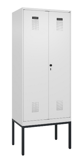 C+P PSA Doppel-Spind Evolo PLUS 0490327-20 Gestell 2 Abt.je 300mm Drehriegel (HxBxT) 2120x600x815mm 7035/5012