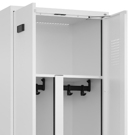 C+P PSA Doppel-Spind Evolo PLUS 0490327-22 mit Gestell 2 Abt.je 400mm Drehriegel (HxBxT) 2120x800x815mm 7035/1004