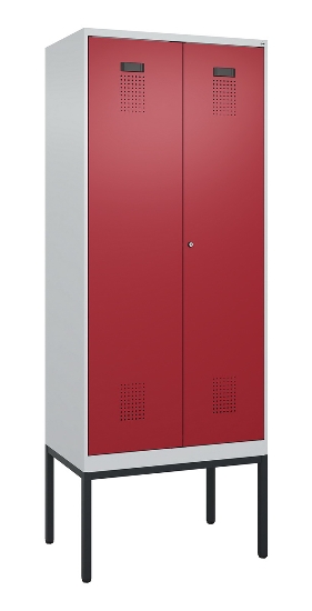 C+P PSA Doppel-Spind Evolo PLUS 0490327-20 Gestell 2 Abt.je 300mm Drehriegel (HxBxT) 2120x600x815mm 7035/5012
