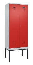 C+P PSA Doppel-Spind Evolo PLUS 0490327-20 Gestell 2 Abt.je 300mm Drehriegel (HxBxT) 2120x600x815mm 7035/5012