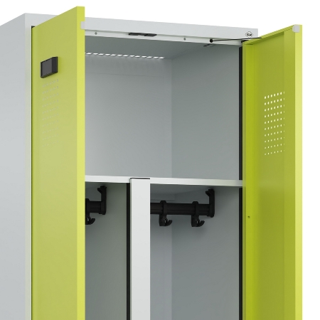 C+P PSA Doppel-Spind Evolo PLUS 0490327-22 mit Gestell 2 Abt.je 400mm Drehriegel (HxBxT) 2120x800x815mm 7035/1004