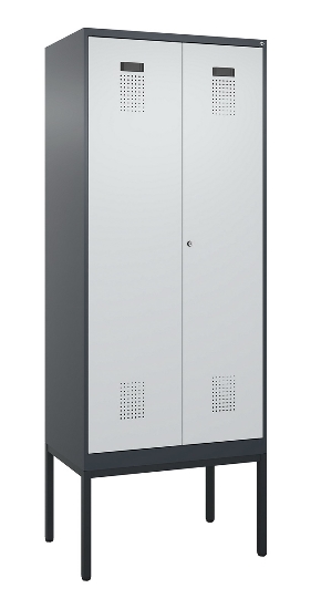 C+P PSA Doppel-Spind Evolo PLUS 0490327-20 Gestell 2 Abt.je 300mm Drehriegel (HxBxT) 2120x600x815mm 7035/5012