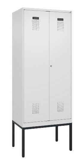 C+P PSA Doppel-Spind Evolo PLUS 0490327-20 Gestell 2 Abt.je 300mm Drehriegel (HxBxT) 2120x600x815mm 7035/5012