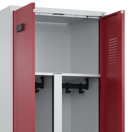 C+P PSA Doppel-Spind Evolo PLUS 0490327-22 mit Gestell 2 Abt.je 400mm Drehriegel (HxBxT) 2120x800x815mm 7035/1004