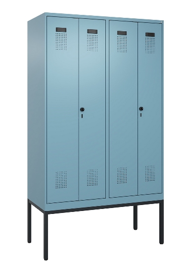 C+P PSA Doppel-Spind Evolo PLUS 0490327-22 mit Gestell 2 Abt.je 400mm Drehriegel (HxBxT) 2120x800x815mm 6037/6037