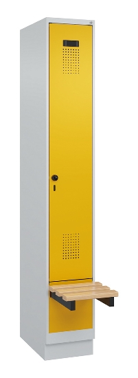 C+P Spind Evolo PLUS 049040-30 integrierte Bank 3 Abt.je 300mm Drehriegel (HxBxT) 1950x900x815mm 9016/6019