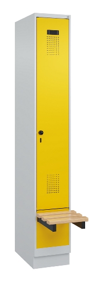 C+P Spind Evolo PLUS 049040-30 integrierte Bank 3 Abt.je 300mm Drehriegel (HxBxT) 1950x900x815mm 9016/6019