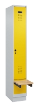 C+P Spind Evolo PLUS 049040-30 integrierte Bank 3 Abt.je 300mm Drehriegel (HxBxT) 1950x900x815mm 9016/6019
