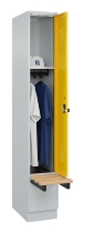 C+P Spind Evolo PLUS 049040-30 integrierte Bank 3 Abt.je 300mm Drehriegel (HxBxT) 1950x900x815mm 9016/6019