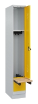 C+P Spind Evolo PLUS 049040-30 integrierte Bank 3 Abt.je 300mm Drehriegel (HxBxT) 1950x900x815mm 9016/6019